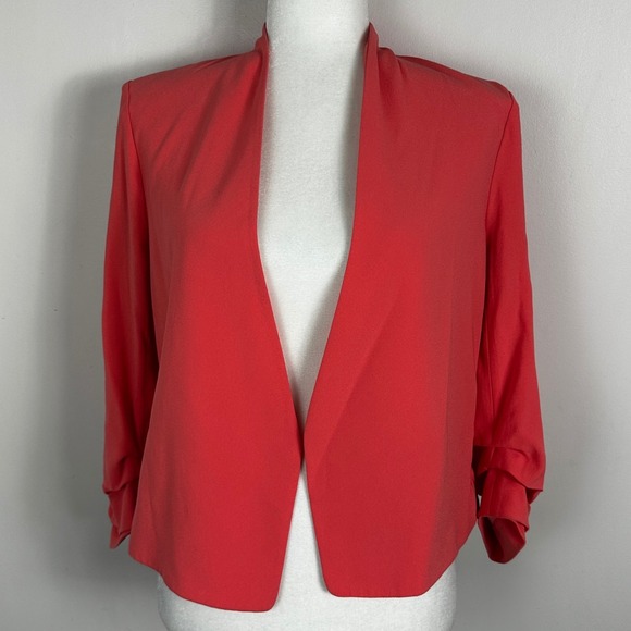 Aritzia Babaton Power Waist Blazer Jacket Coral Peach Sz 8 Style 68192 Cropped - Picture 3 of 16